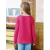 Haloumoning Girls Long Sleeve Shirts Kids Crewneck T-Shirts Tops Cute Fall Blouse Tees 5-14 Years(Rose Red)