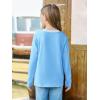 Haloumoning Girls Long Sleeve Shirts Kids Crewneck T-Shirts Tops Cute Fall Blouse Tees 5-14 Years(Sky Blue)