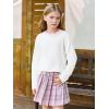 Haloumoning Girls Long Sleeve Shirts Kids Crewneck T-Shirts Tops Cute Fall Blouse Tees 5-14 Years(White)