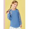 Haloumoning Girls Sequin Sweatshirts Kids Fashion Crewneck Long Batwing Sleeve Pullover Clothes 5-14 Years(Blue)