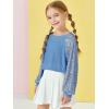 Haloumoning Girls Sequin Sweatshirts Kids Fashion Crewneck Long Batwing Sleeve Pullover Clothes 5-14 Years(Blue)