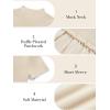 Haloumoning Girls Short Sleeve Mock Neck Dress Summer Casual Dresses A-Line Swing Elegant Sundress(Apricot)