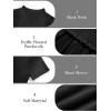 Haloumoning Girls Short Sleeve Mock Neck Dress Summer Casual Dresses A-Line Swing Elegant Sundress(Black)
