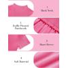 Haloumoning Girls Short Sleeve Mock Neck Dress Summer Casual Dresses A-Line Swing Elegant Sundress(Hot Pink)