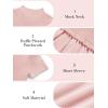Haloumoning Girls Short Sleeve Mock Neck Dress Summer Casual Dresses A-Line Swing Elegant Sundress(Pink)