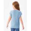 Haloumoning Girls Tops Summer Cute Vest Kids Cap Sleeve Crewneck Tanks Knit Loose Tops with Pocket 5-14 Years(Blue)