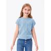 Haloumoning Girls Tops Summer Cute Vest Kids Cap Sleeve Crewneck Tanks Knit Loose Tops with Pocket 5-14 Years(Blue)