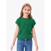 Haloumoning Girls Tops Summer Cute Vest Kids Cap Sleeve Crewneck Tanks Knit Loose Tops with Pocket 5-14 Years(Green)