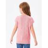 Haloumoning Girls Tops Summer Cute Vest Kids Cap Sleeve Crewneck Tanks Knit Loose Tops with Pocket 5-14 Years(Pink)