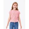 Haloumoning Girls Tops Summer Cute Vest Kids Cap Sleeve Crewneck Tanks Knit Loose Tops with Pocket 5-14 Years(Pink)