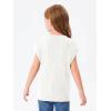 Haloumoning Girls Tops Summer Cute Vest Kids Cap Sleeve Crewneck Tanks Knit Loose Tops with Pocket 5-14 Years(White)