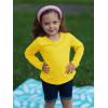 Haloumoning Toddler Baby Girls Long Sleeve T Shirt Little Kids Fall Crew Neck Tops Casual Tees 3-10 Years(Yellow)