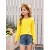 Haloumoning Toddler Baby Girls Long Sleeve T Shirt Little Kids Fall Crew Neck Tops Casual Tees 3-10 Years(Yellow)