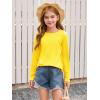Haloumoning Toddler Baby Girls Long Sleeve T Shirt Little Kids Fall Crew Neck Tops Casual Tees 3-10 Years(Yellow)