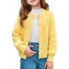 Haloumoning Girls Cardigan Button Down Long Sleeve Chunky Knit Sweater Fall Cute Outerwear Coat 5-14Y(Yellow)