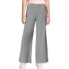 Haloumoning Girls Solid Rib Knit Wide Leg Pants Elastic Waist Flowy Casual Sweater Pants 5-14 Years(Gray)