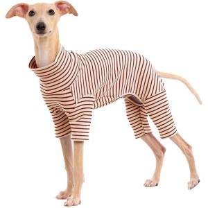 Dog Sweaters for Small Dogs Girls Boys, Striped Pet Sweaters for Fall Winter Dog Clothes, Turtleneck Pullover Knitwear for Small Medium Large Dogs(Beige)