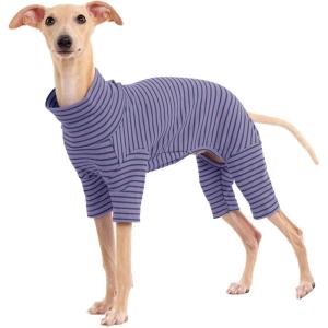 Dog Sweaters for Small Dogs Girls Boys, Striped Pet Sweaters for Fall Winter Dog Clothes, Turtleneck Pullover Knitwear for Small Medium Large Dogs(Purple)