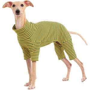 Dog Sweaters for Small Dogs Girls Boys, Striped Pet Sweaters for Fall Winter Dog Clothes, Turtleneck Pullover Knitwear for Small Medium Large Dogs(Yellow)