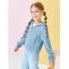 Girls Half Zip Up Hoodies Kids Fashion Loose Hooded Sweatshirts with Pockets 3-14 Years(Blue)