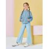 Girls Half Zip Up Hoodies Kids Fashion Loose Hooded Sweatshirts with Pockets 3-14 Years(Blue)