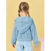 Girls Half Zip Up Hoodies Kids Fashion Loose Hooded Sweatshirts with Pockets 3-14 Years(Blue)