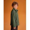 Haloumoning Boys Fleece Sherpa Jacket Quarter Zip Pullover Sweatshirt for Kids with Pockets 5-14 Years(Army Green)