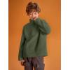 Haloumoning Boys Fleece Sherpa Jacket Quarter Zip Pullover Sweatshirt for Kids with Pockets 5-14 Years(Army Green)
