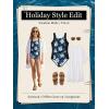 Haloumoning Girl Swimsuit Kids Ruched Adjustable Straps One Piece Bathing Suit Cute Printed Quick Dry Swimwear 5-14 Years(Black)