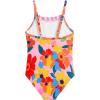 Toddler Baby Girl One Piece Swimsuit Little Kids Cute Floral Adjustable Strap Bathing Suit Swimwear 9M-8Y(Dark Pink)