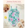 Toddler Baby Girl One Piece Swimsuit Little Kids Cute Floral Adjustable Strap Bathing Suit Swimwear 9M-8Y(Mint Green)