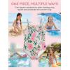 Toddler Baby Girl One Piece Swimsuit Little Kids Cute Floral Adjustable Strap Bathing Suit Swimwear 9M-8Y(Pink)
