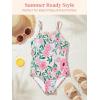Toddler Baby Girl One Piece Swimsuit Little Kids Cute Floral Adjustable Strap Bathing Suit Swimwear 9M-8Y(Pink)