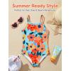 Toddler Baby Girl One Piece Swimsuit Little Kids Cute Floral Adjustable Strap Bathing Suit Swimwear 9M-8Y(Sky Blue)