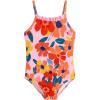 Toddler Baby Girl One Piece Swimsuit Little Kids Cute Floral Adjustable Strap Bathing Suit Swimwear 9M-8Y(Dark Pink)