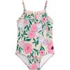 Toddler Baby Girl One Piece Swimsuit Little Kids Cute Floral Adjustable Strap Bathing Suit Swimwear 9M-8Y(Pink)