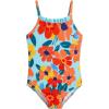Toddler Baby Girl One Piece Swimsuit Little Kids Cute Floral Adjustable Strap Bathing Suit Swimwear 9M-8Y(Sky Blue)