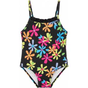 Toddler Baby Girl One Piece Swimsuit Little Kids Cute Floral Adjustable Strap Bathing Suit Swimwear 9M-8Y(Black)