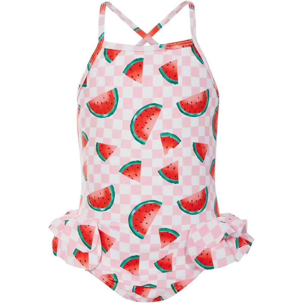 image:imageHaloumoning Toddler Baby Girls Swimsuit Kids Ruffled One Piece Colorful Bathing Suits Summer Beach Swimwear 9M8YLight Pink