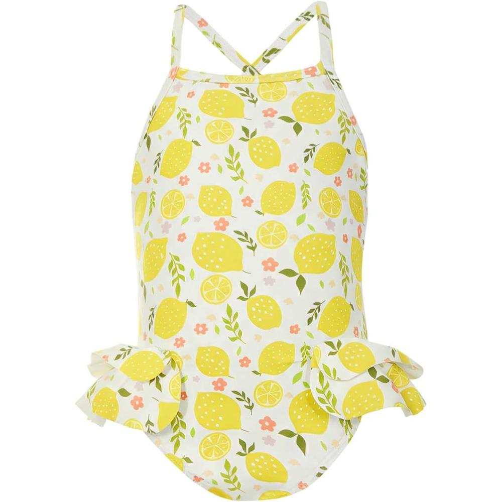 image:imageHaloumoning Toddler Baby Girls Swimsuit Kids Ruffled One Piece Colorful Bathing Suits Summer Beach Swimwear 9M8YYellow