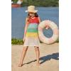Haloumoning Girls Color Block Crochet Knit Swim Cover up Kids Summer Sleeveless Beach Dress 5-14 Years(Red)