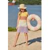 Haloumoning Girls Color Block Crochet Knit Swim Cover up Kids Summer Sleeveless Beach Dress 5-14 Years(Yellow)