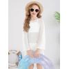 Haloumoning Girls Crochet Long Sleeve Beach Cover Up Kids Fashion Hollow Out Swimwear with Split Hem 5-14 Years(White)