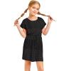 Haloumoning Girls Crochet Swim Beach Cover Up Short Sleeve Swimsuits Long Beach Dress 5-14 Years(Black)