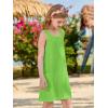 Haloumoning Girls Eyelet Swimsuit Cover Up Kids Casual Sleeveless Summer Beach Dress Coverups with Pockets 5-14 Years(Grass Green)