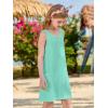 Haloumoning Girls Eyelet Swimsuit Cover Up Kids Casual Sleeveless Summer Beach Dress Coverups with Pockets 5-14 Years(Mint Green)