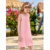 Haloumoning Girls Eyelet Swimsuit Cover Up Kids Casual Sleeveless Summer Beach Dress Coverups with Pockets 5-14 Years(Pink)