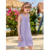 Haloumoning Girls Eyelet Swimsuit Cover Up Kids Casual Sleeveless Summer Beach Dress Coverups with Pockets 5-14 Years(Purple)
