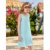 Haloumoning Girls Eyelet Swimsuit Cover Up Kids Casual Sleeveless Summer Beach Dress Coverups with Pockets 5-14 Years(Sky Blue)