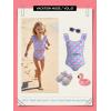 Haloumoning Girls One Piece Swimsuit Kids Cutout Ruffle Adjustable Straps Bathing Suit Beach Swimwear 5-14Y(Light Blue)